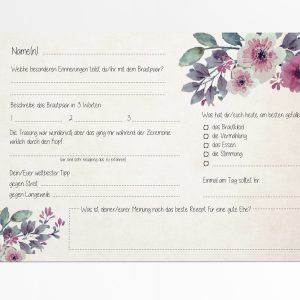 Gästebuch Hochzeit mit Fragen zum Ausfüllen - DIY Hochzeit